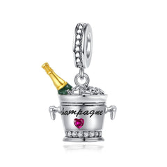 Red Wine Glass Charm Pendant Bead for Bracelet Necklace DIY Jewelry Gift