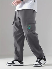 Cargo Pants Men's Drawstring Loose Straight Leg