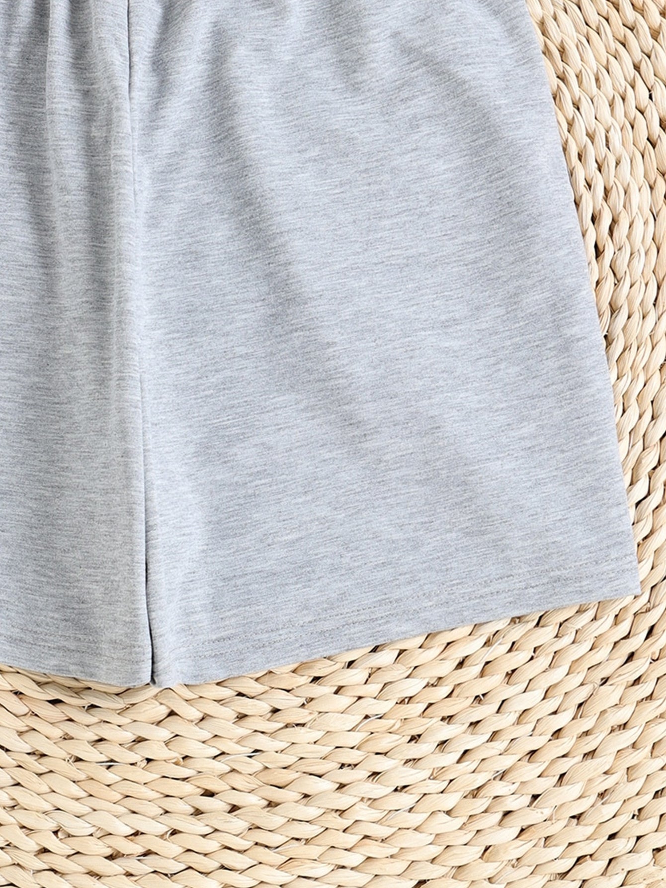 70's Letter Print Elastic Drawstring Shorts