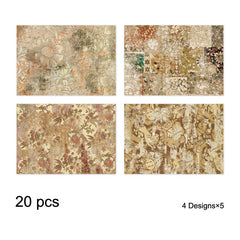 20pcs Vintage Floral Pattern Craft Paper DIY Photo Album Card Making