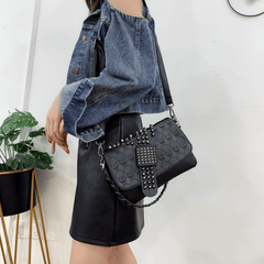 Gothic Skull Pattern Crossbody Bag Y2K Punk Flap Shoulder Bag