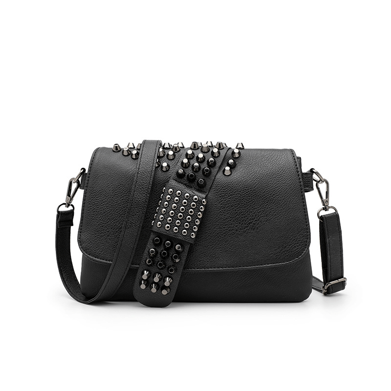 Gothic Skull Pattern Crossbody Bag Y2K Punk Flap Shoulder Bag
