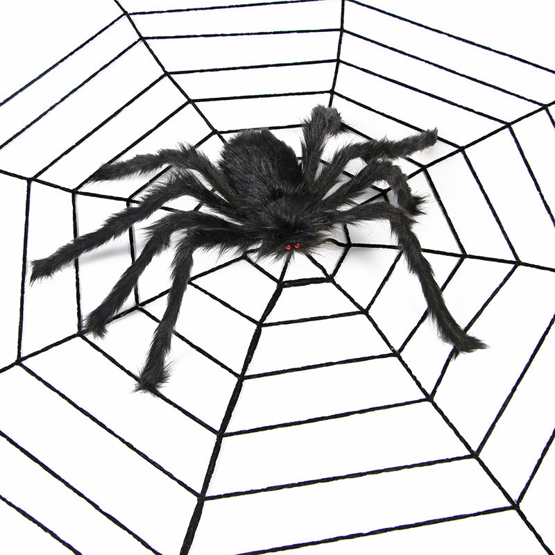 Halloween Spider Web Decoration Props Plush Spider