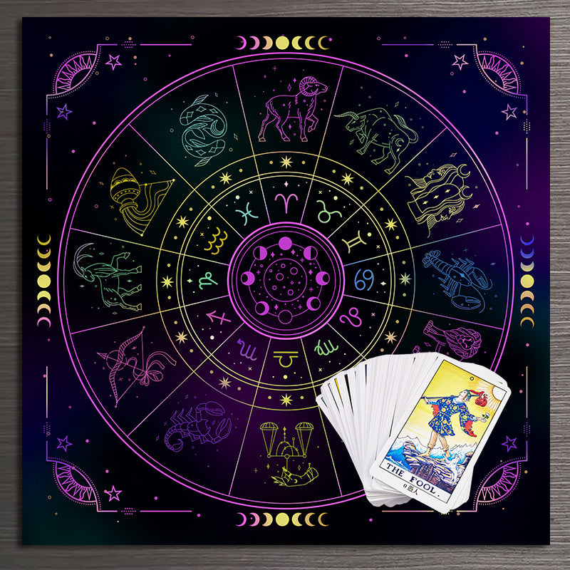 12 Constellations Tarot Tablecloth Astrology Oracle Pad