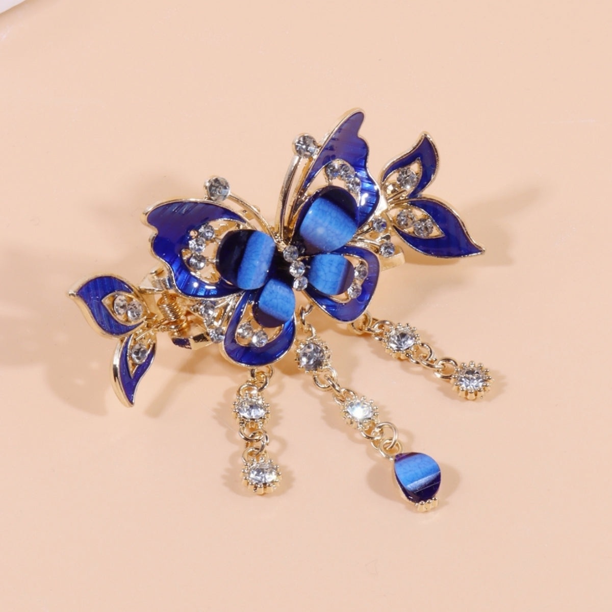 Vintage Rhinestone Tassel Claw Hair Clip