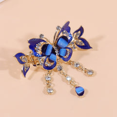 Vintage Rhinestone Tassel Claw Hair Clip