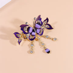 Vintage Rhinestone Tassel Claw Hair Clip
