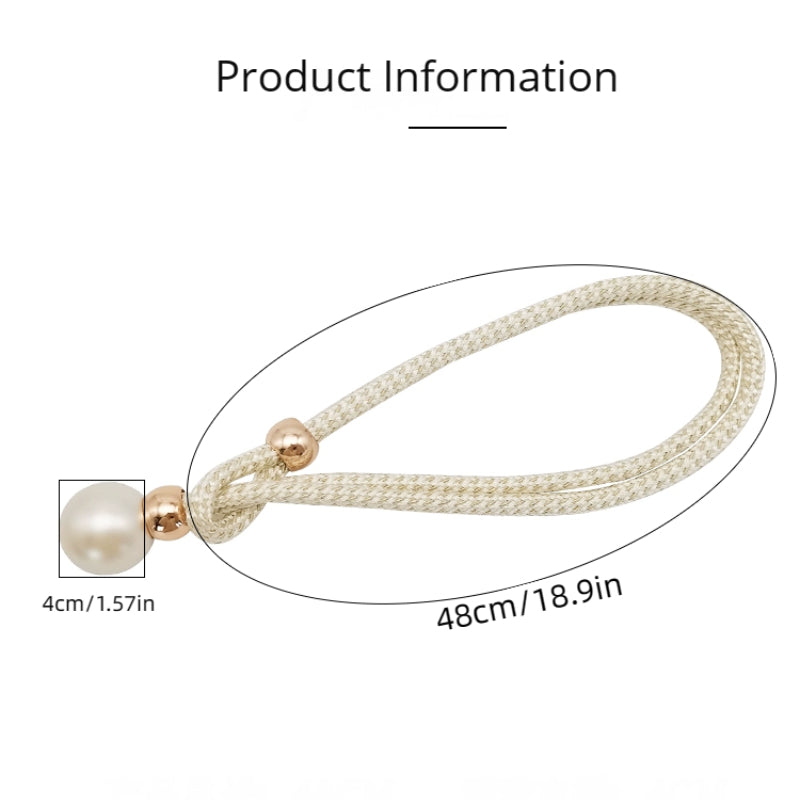French Curtain Tiebacks with Faux Pearl Decorations - Elegant Curtain Holdback
