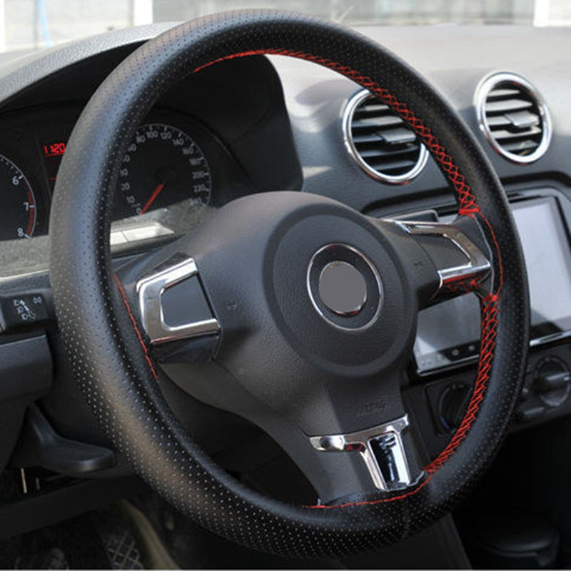 Soft Leather Braid Steering Wheel Cover Car Interior Accessories