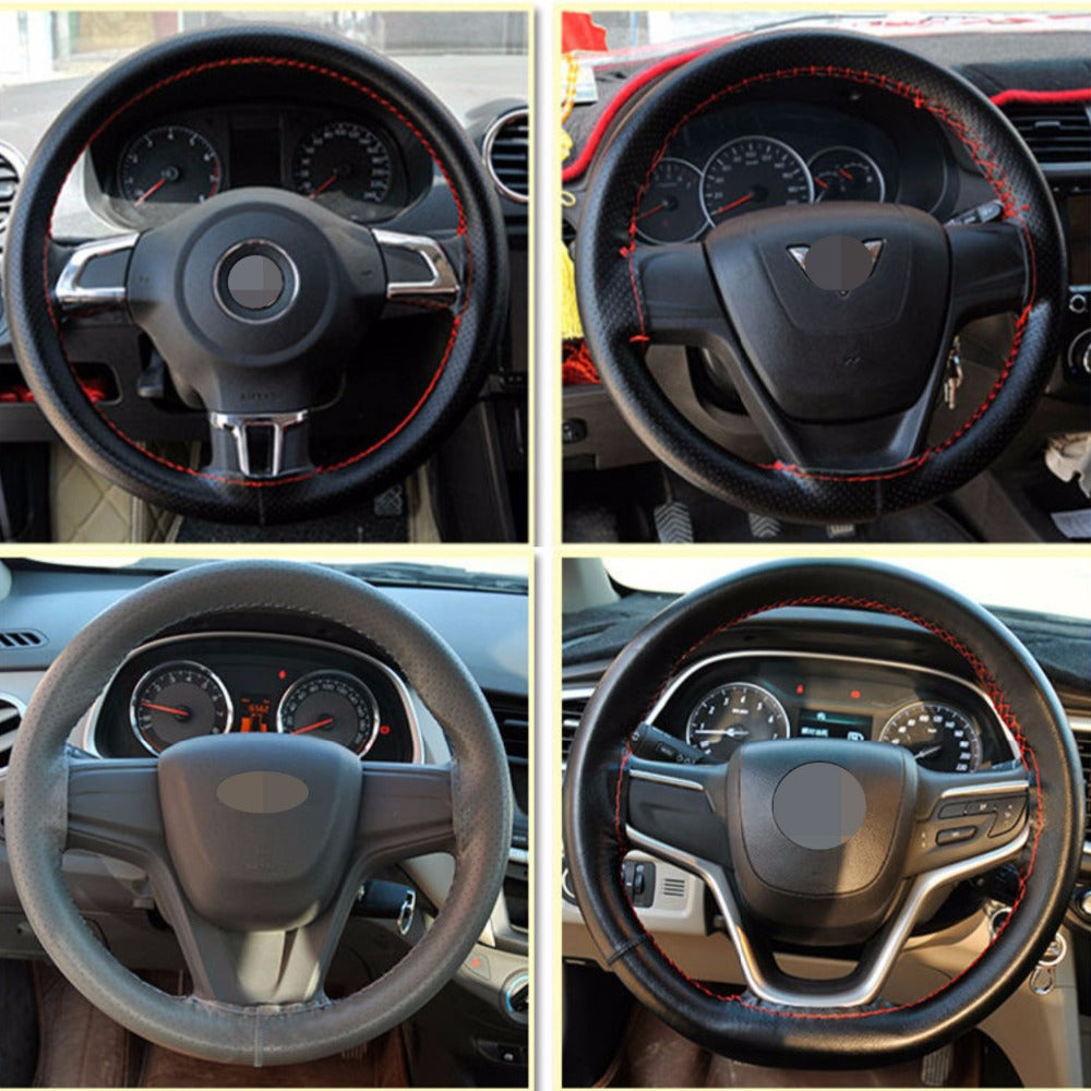Soft Leather Braid Steering Wheel Cover Car Interior Accessories