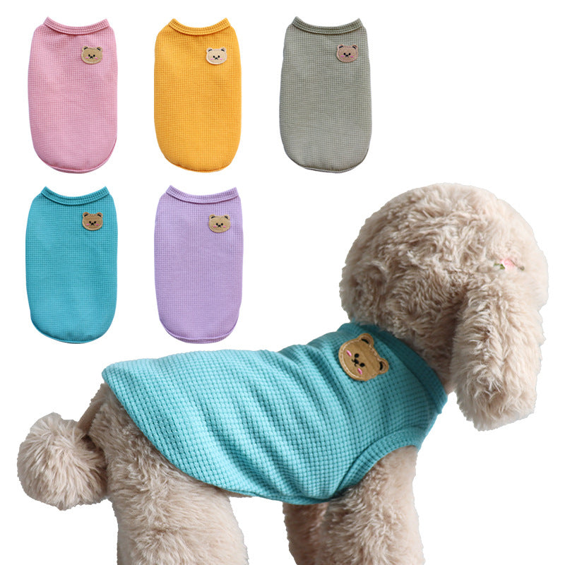 Waffle Pet Vest For Small Medium Dogs Spring And Summer Costume