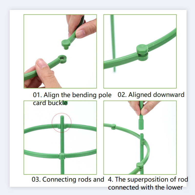 Adjustable Green Plant Support Stake for Garden - Metal Plant Trellis