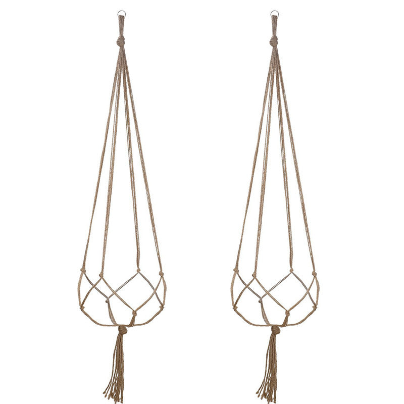 Woven Hemp Rope Plant Pot Hanger Decorative Indoor Hanging Basket