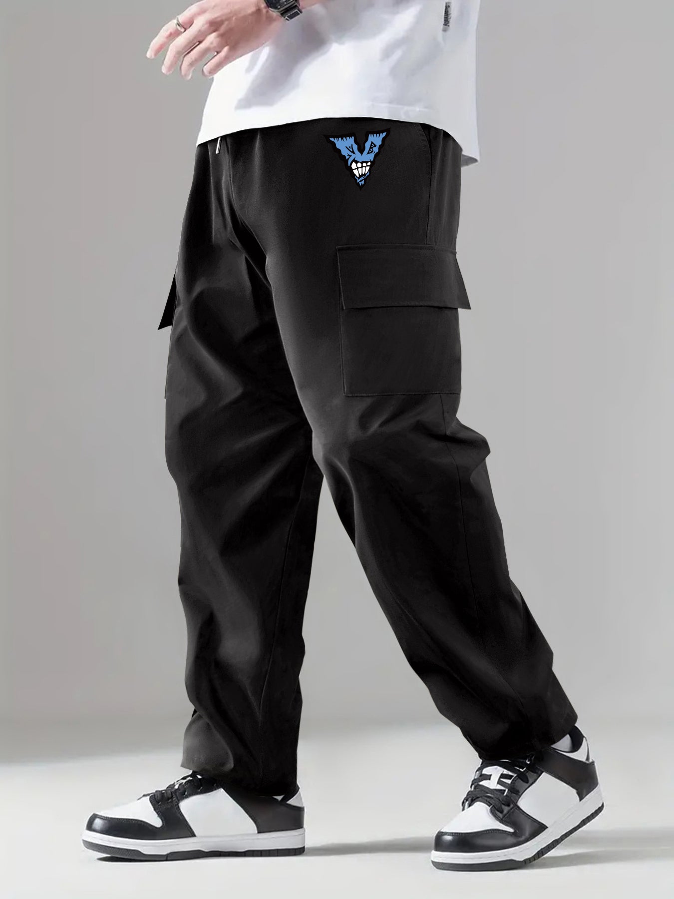 Classic Cargo Pants Men's Casual Drawstring Loose Straight Leg