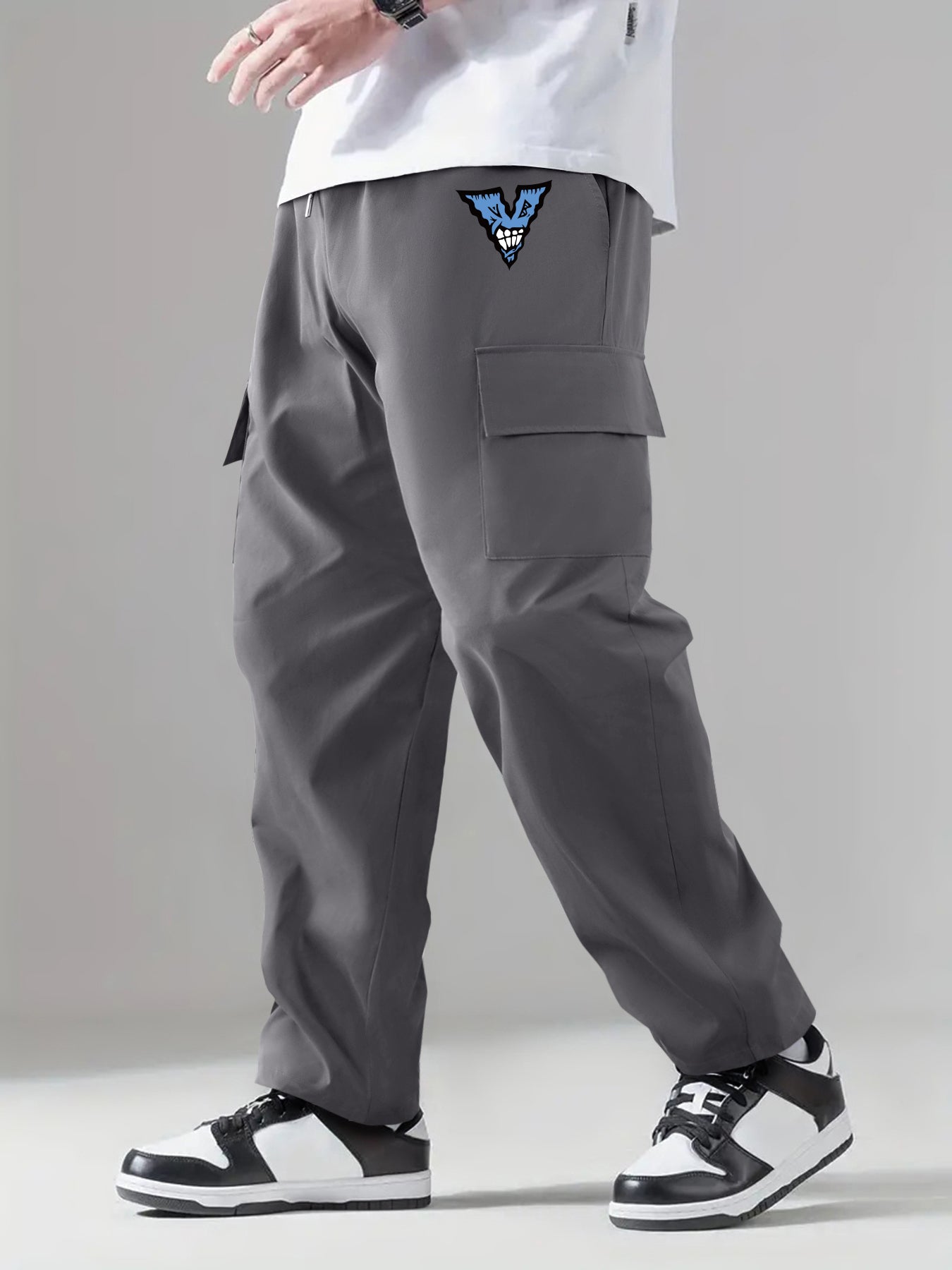 Classic Cargo Pants Men's Casual Drawstring Loose Straight Leg