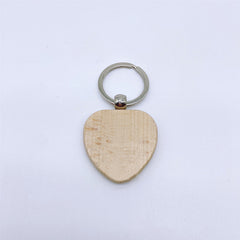 10pcs Blank Wooden Keychain Engraved Wood Keychain DIY Keychain