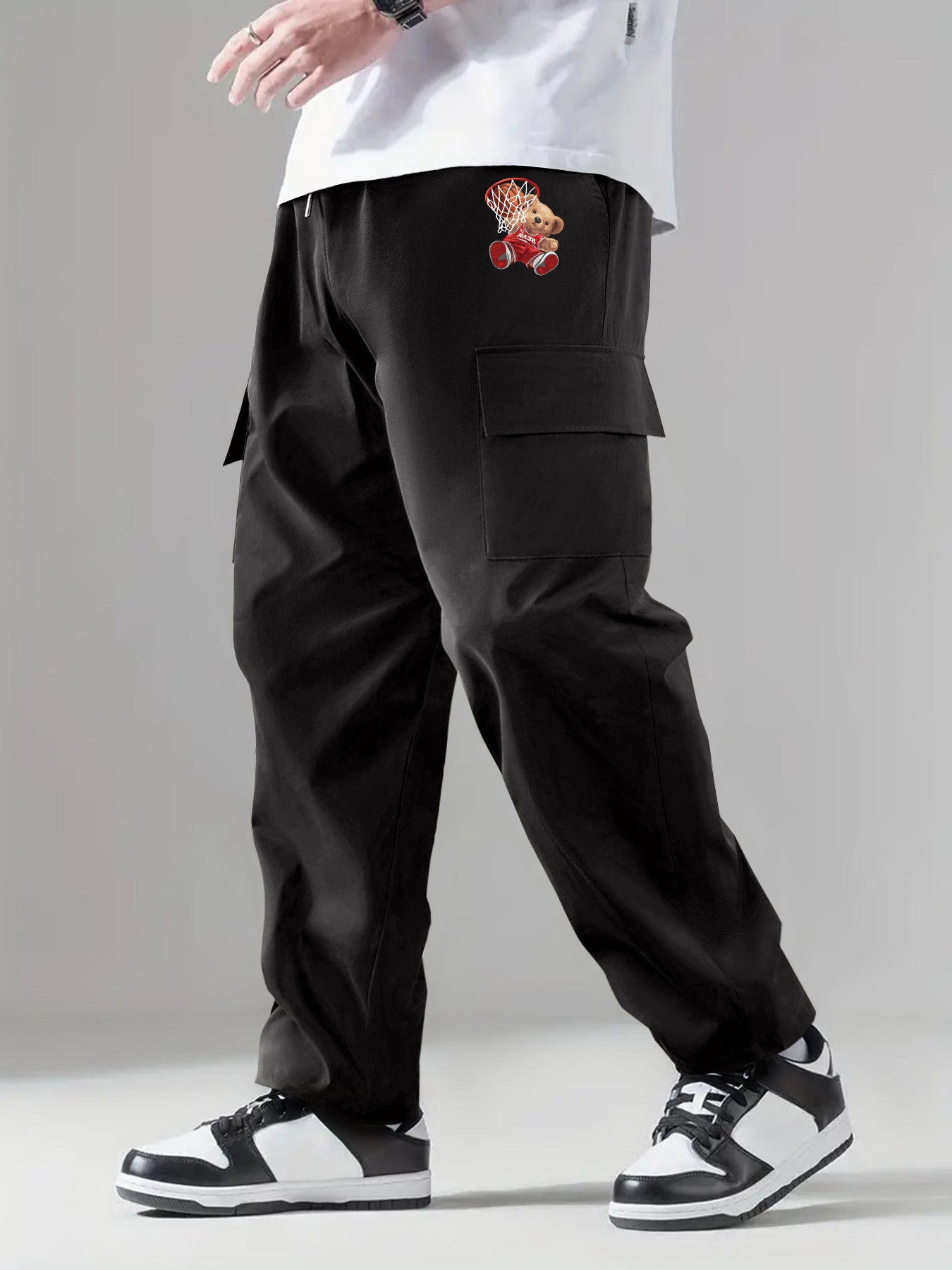 Classic Cargo Pants Men's Drawstring Loose Straight Leg