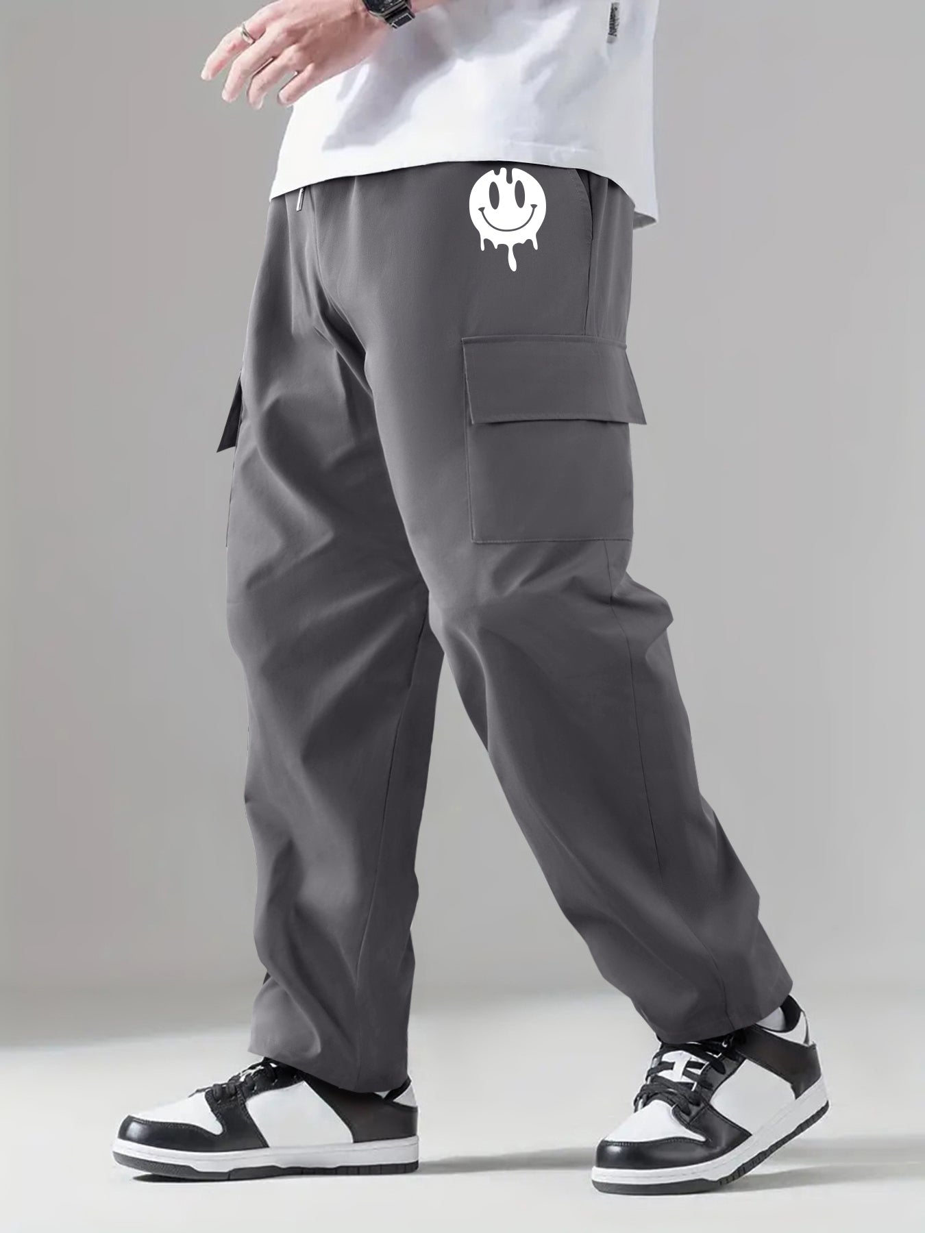 Classic Cargo Pants Men's Drawstring Loose Straight Leg