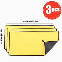 3pcs Car Towel Thickened Absorbent Coral Fleece Double sided Car Wash Towel