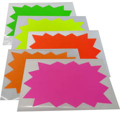 50pcs Neon Star Signs for Retail Garage Pricing Yard Tag Signs