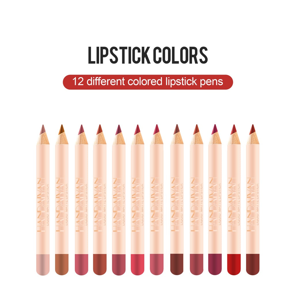12 Pcs Lipstick Pencil Long Lasting Matte Lip Liner Pen Set