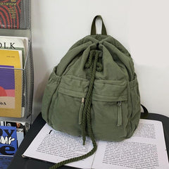 Casual Solid Backpack Drawstring Minimalist Sports Rucksack