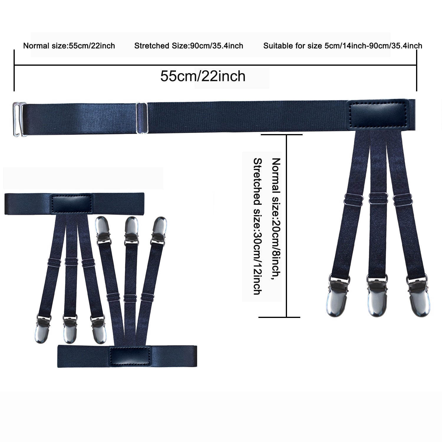 Men's Shirt Stays Belt With Non-slip Clips Keep Shirt Tucked