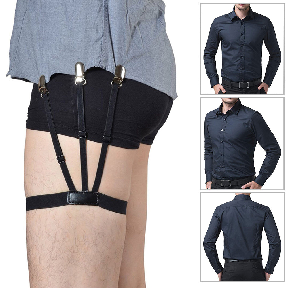 Men's Shirt Stays Belt With Non-slip Clips Keep Shirt Tucked