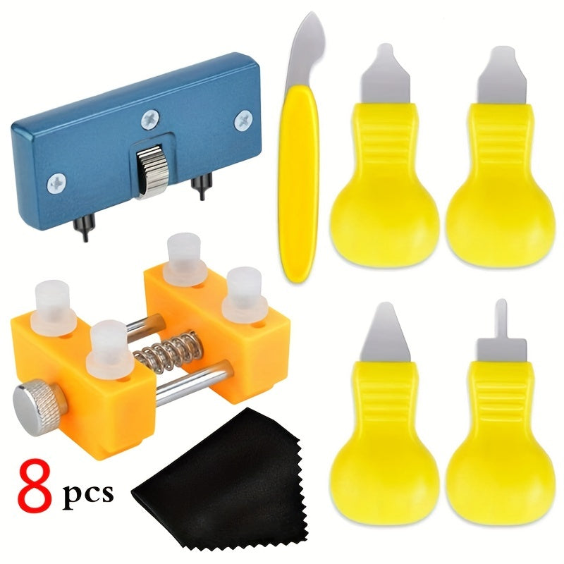 Adjustable Watch Repair Tool Kit - 8pcs Set for Watch Back Remover and Opener
