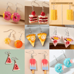 Simulation Mini Food Cake Fruit Hook Earrings Jewelry Gift