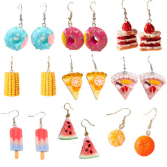Simulation Mini Food Cake Fruit Hook Earrings Jewelry Gift