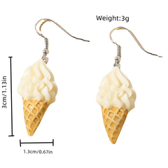Simulation Mini Food Cake Fruit Hook Earrings Jewelry Gift