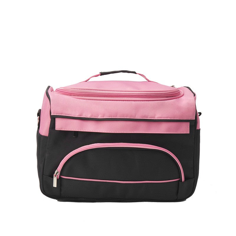 Large Capacity Colorblock Cosmetic Handbag Lightweight Portable Bag