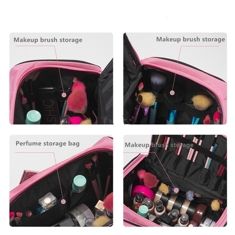 Large Capacity Colorblock Cosmetic Handbag Lightweight Portable Bag