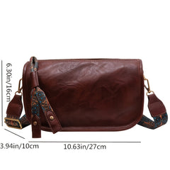 Vintage Solid Shoulder Bag Zipper Crossbody Purse