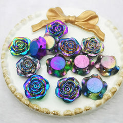 20pcs 1.0 inch Rose Flat Back Resin Charms DIY Embellishments