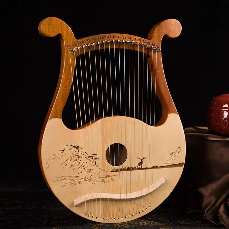 19-String Portable Small Harp Lyre Harp Konghou Instrument