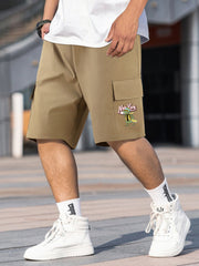 Men's Pattern Letter Print Cargo Shorts for Summer