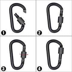 Set of 5 Screw Lock Carabiners for Climbing and Hiking