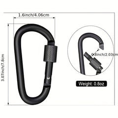 Set of 5 Screw Lock Carabiners for Climbing and Hiking