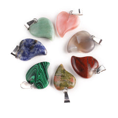 10pcs Natural Stone Heart Charms for DIY Jewelry Making