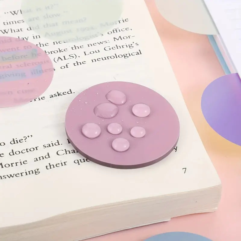Morandi Round Transparent Sticky Notes Waterproof Bookmarks Page Flags