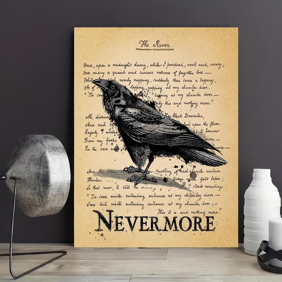 Retro Gothic Canvas Wall Art Creepy Poetry Poem Wall Art