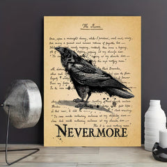 Retro Gothic Canvas Wall Art Creepy Poetry Poem Wall Art