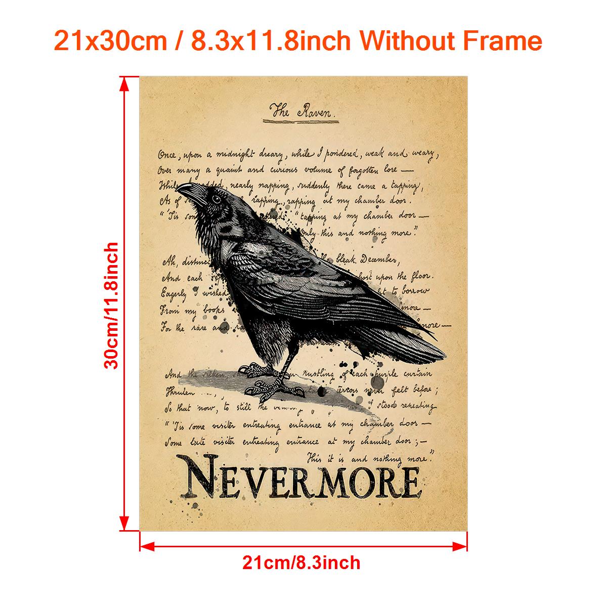 Retro Gothic Canvas Wall Art Creepy Poetry Poem Wall Art