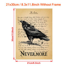 Retro Gothic Canvas Wall Art Creepy Poetry Poem Wall Art