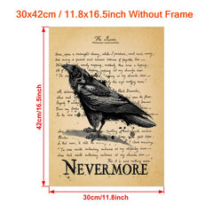 Retro Gothic Canvas Wall Art Creepy Poetry Poem Wall Art