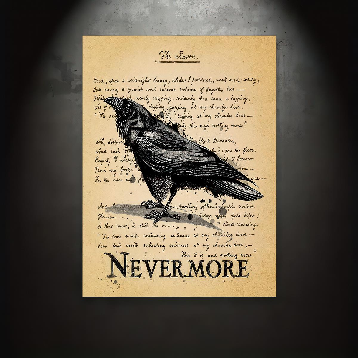 Retro Gothic Canvas Wall Art Creepy Poetry Poem Wall Art