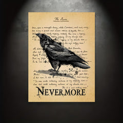 Retro Gothic Canvas Wall Art Creepy Poetry Poem Wall Art