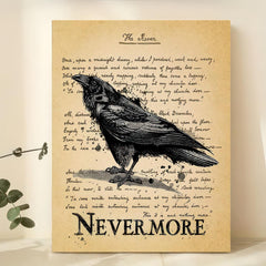 Retro Gothic Canvas Wall Art Creepy Poetry Poem Wall Art